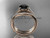 Unique Engagement Ring Set, 14kt Rose Gold Black Diamond Bridal Ring ADER108S
