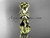 14kt yellow gold leaf and flower engagement ring, wedding band ADLR204G