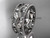 platinum diamond leaf and vine wedding ring, engagement ring, wedding band ADLR8B
