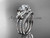14kt white gold diamond butterfly wedding ring, engagement set with a "Forever One" Moissanite center stone ADLR141S