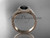 14kt rose gold halo diamond engagement ring with a Black Diamond center stone ADLR379