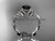 platinum celtic trinity knot wedding ring, engagement ring with a Black Diamond center stone CT7238