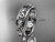 14kt white gold celtic trinity knot wedding band, engagement ring CT7503B