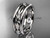 14kt white gold diamond leaf wedding band, engagement ring ADLR401B