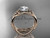 14kt rose gold celtic trinity knot engagement set, wedding ring CT790S