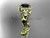 14k yellow gold diamond unique leaf and vine, floral engagement ring with a Black Diamond center stone ADLR327