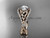 14kt rose gold celtic trinity knot engagement ring ,diamond wedding ring with "Forever One" Moissanite center stone CT788