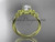 14kt yellow gold diamond leaf and vine wedding ring, engagement ring ADLR214