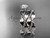 platinum leaf and vine engagement ring, wedding set with a "Forever One" Moissanite center stone ADLR258S