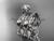 platinum leaf and vine engagement ring, wedding set with a "Forever One" Moissanite center stone ADLR258S