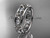 14kt white gold leaf wedding ring, engagement ring, wedding band ADLR160B nature inspired jewelry