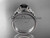 14k white gold unique engagement set, wedding ring with a Black Diamond center stone ADLR387S