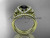 14kt yellow gold diamond butterfly wedding ring, engagement set with a Black Diamond center stone ADLR141S