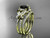 14kt yellow gold diamond butterfly wedding ring, engagement set with a Black Diamond center stone ADLR141S