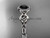 platinum diamond celtic trinity knot wedding ring, engagement ring with a Black Diamond center stone CT7219