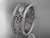 14kt white gold celtic trinity knot wedding band, matte finish wedding band, engagement ring CT7233G