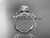 14kt white gold diamond celtic trinity knot wedding ring, engagement ring with a "Forever One" Moissanite center stone CT7224