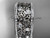 14kt white gold diamond celtic trinity knot wedding band, bridal ring CT7507B