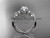 14kt white gold diamond leaf and vine wedding ring, engagement ring with "Forever One" Moissanite center stone ADLR68