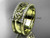 Unique Modern Celtic Diamond Wedding Band, 14kt Yellow Gold Irish Engagement Ring CT7406B