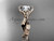 14kt rose gold celtic trinity knot engagement ring , wedding ring with "Forever One" Moissanite center stone CT764 14kt rose gold celtic trinity knot engagement ring , wedding ring with "Forever One" Moissanite center stone CT764