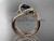 14kt rose gold diamond celtic trinity knot wedding ring, engagement set with a Black Diamond center stone CT7369S