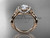 14kt rose gold diamond celtic trinity knot wedding ring, engagement ring CT7289