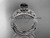 Gorgeous Flower and Leaf Engagement Ring, 14kt White Gold Bridal Ring with a Black Diamond center stone and Double Matching Band ADLR221S Gorgeous Flower and Leaf Engagement Ring, 14kt White Gold Bridal Ring with a Black Diamond center stone and Double Matching Band ADLR221S