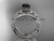 Unique platinum diamond flower, leaf and vine wedding ring, engagement set with a Black Diamond center stone ADLR221S