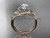 Unique 14kt rose gold diamond leaf and vine wedding ring, engagement ring ADLR222