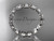 platinum  white sapphire flower wedding ring, engagement ring, wedding band ADLR345