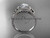 14k white gold leaf and flower diamond unique engagement ring ADLR377
