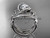 Platinum diamond leaf and vine engagement ring with "Forever One" Moissanite center stone and double matching band ADLR369S