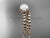 Amazing Pearl Wedding Set, 14kt Rose Gold Flower Engagement Ring AP34S