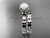 Platinum diamond leaf and vine, floral pearl wedding set, engagement set AP35S