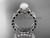 Platinum diamond leaf and vine, floral pearl wedding set, engagement set AP35S