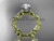 Celtic and Leaf Pattern Wedding Ring, 14kt Yellow Gold Diamond Engagement Ring CT7124