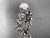 Platinum diamond pearl vine and leaf engagement ring AP57
