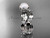 14k white gold diamond pearl vine and leaf engagement set AP58S