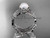 14k white gold diamond pearl vine and leaf engagement set AP58S