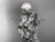14k white gold diamond pearl vine and leaf engagement set AP58S