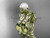 14k yellow gold diamond pearl vine and leaf engagement set AP58S