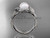 Platinum diamond pearl vine and leaf engagement ring AP65