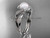 Platinum diamond pearl vine and leaf engagement ring AP65