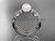 14k white gold diamond pearl leaf engagement set AP68S