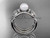 14k white gold diamond pearl leaf engagement ring with double matching band AP68S 14k white gold diamond pearl leaf engagement ring with double matching band AP68S