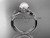14k white gold diamond pearl vine and leaf engagement ring AP70