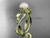 14k yellow gold diamond pearl vine and leaf engagement ring AP70