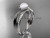 14k white gold diamond pearl engagement ring AP78