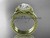 14kt yellow gold diamond unique engagement set, wedding ring with a "Forever One" Moissanite center stone ADER157S